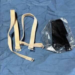 Beige and Black Adjustable Straps